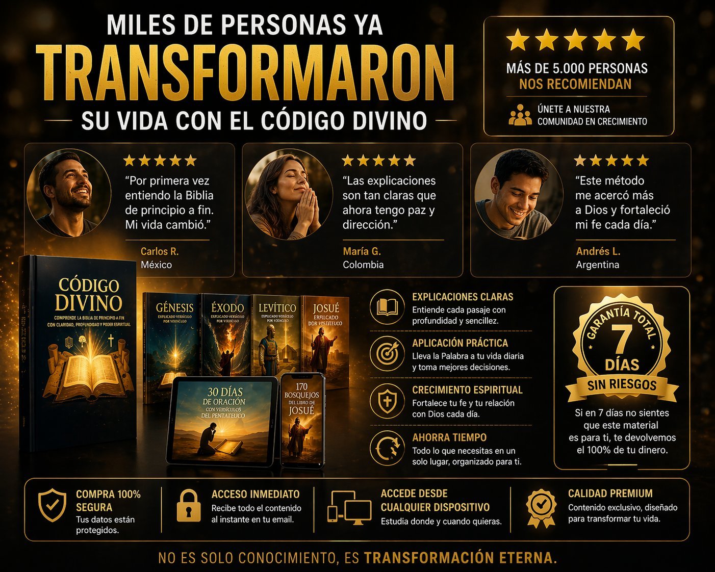 Miles de personas ya transformaron su vida con Código Divino — Garantía 7 días